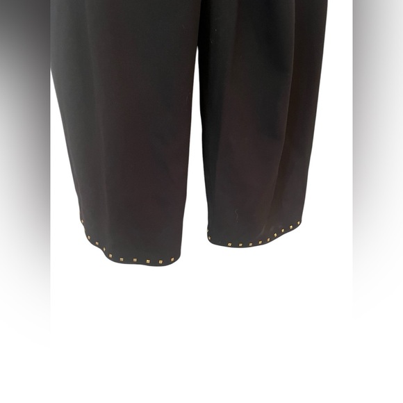 $695 Alice + Olivia Angelica Black Strapless Studded Wide Leg Jumpsuit Size 6 - Picture 6 of 12